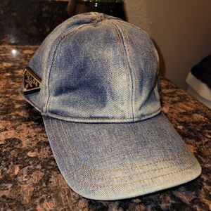 Prada Denim Blue Hat Unisex
